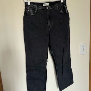 Abercrombie Split Denim Leather Jeans